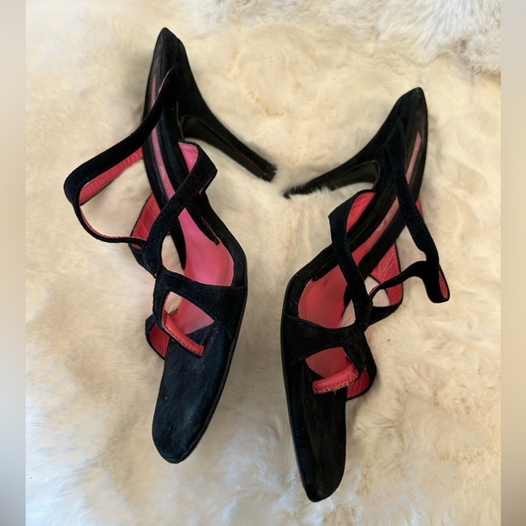 Via Spiga Black Strappy Sandals with Square Toe Sz-7N. N - Picture 3 of 9